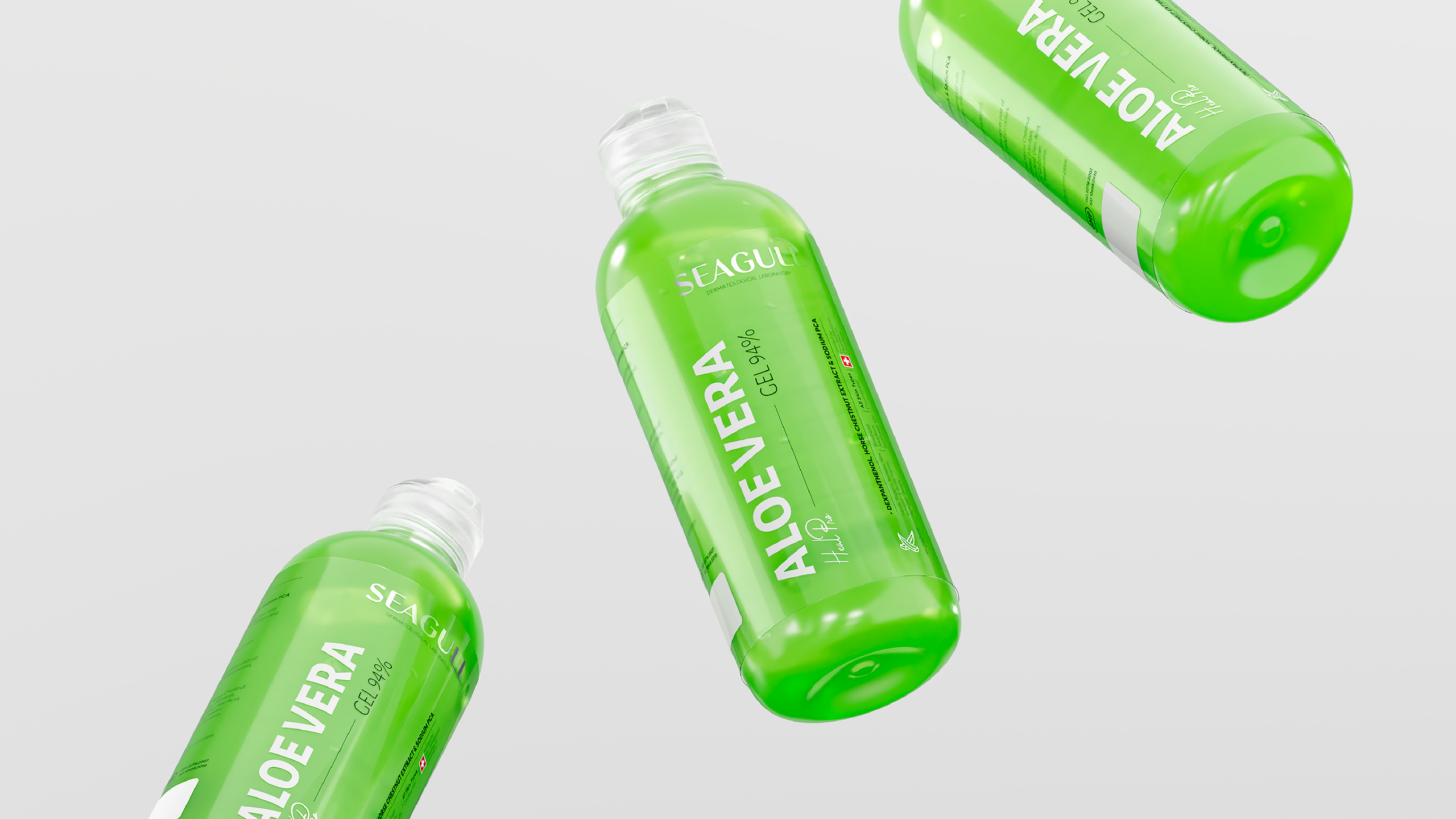 Seagull skincare packaging design and branding system created by DEEEZ for a modern dermatological skincare brand.